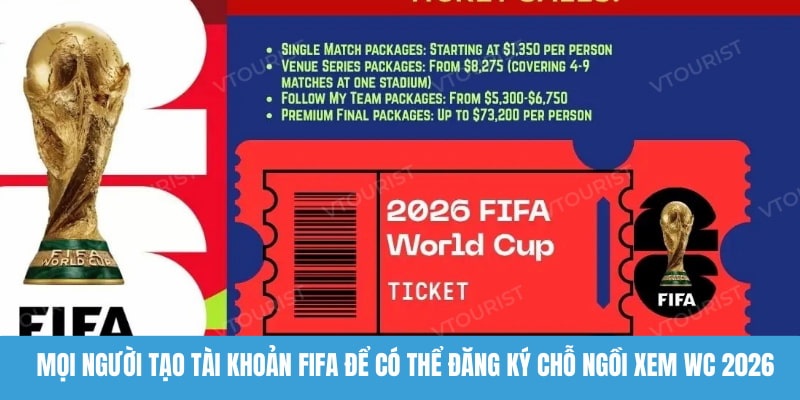 Mọi người tạo tài khoản FIFA để có thể đăng ký chỗ ngồi xem WC 2026