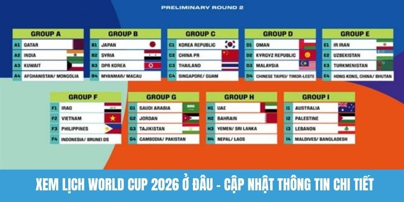 Xem lịch World Cup 2026 ở đâu