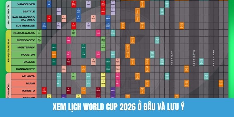 Xem lịch World Cup 2026 ở đâu và lưu ý