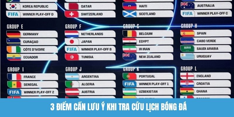 3 điểm cần lưu ý khi tra cứu lịch bóng đá